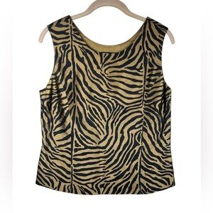 Ann May 100% Silk Zebra Print Top size Small